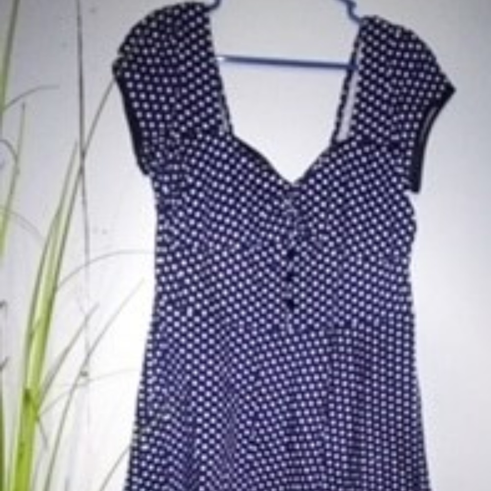 Belle Pogue Blue Polka Dot Dress (XL) NWOT